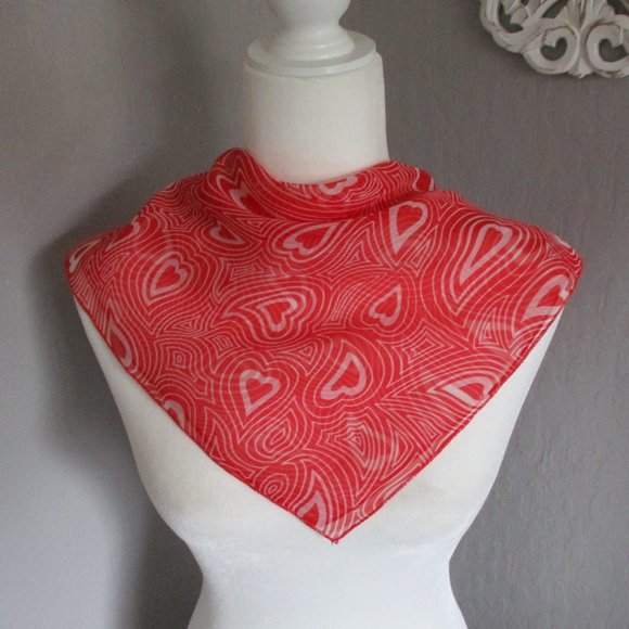 Accessories - 1980s sheer repeating hearts